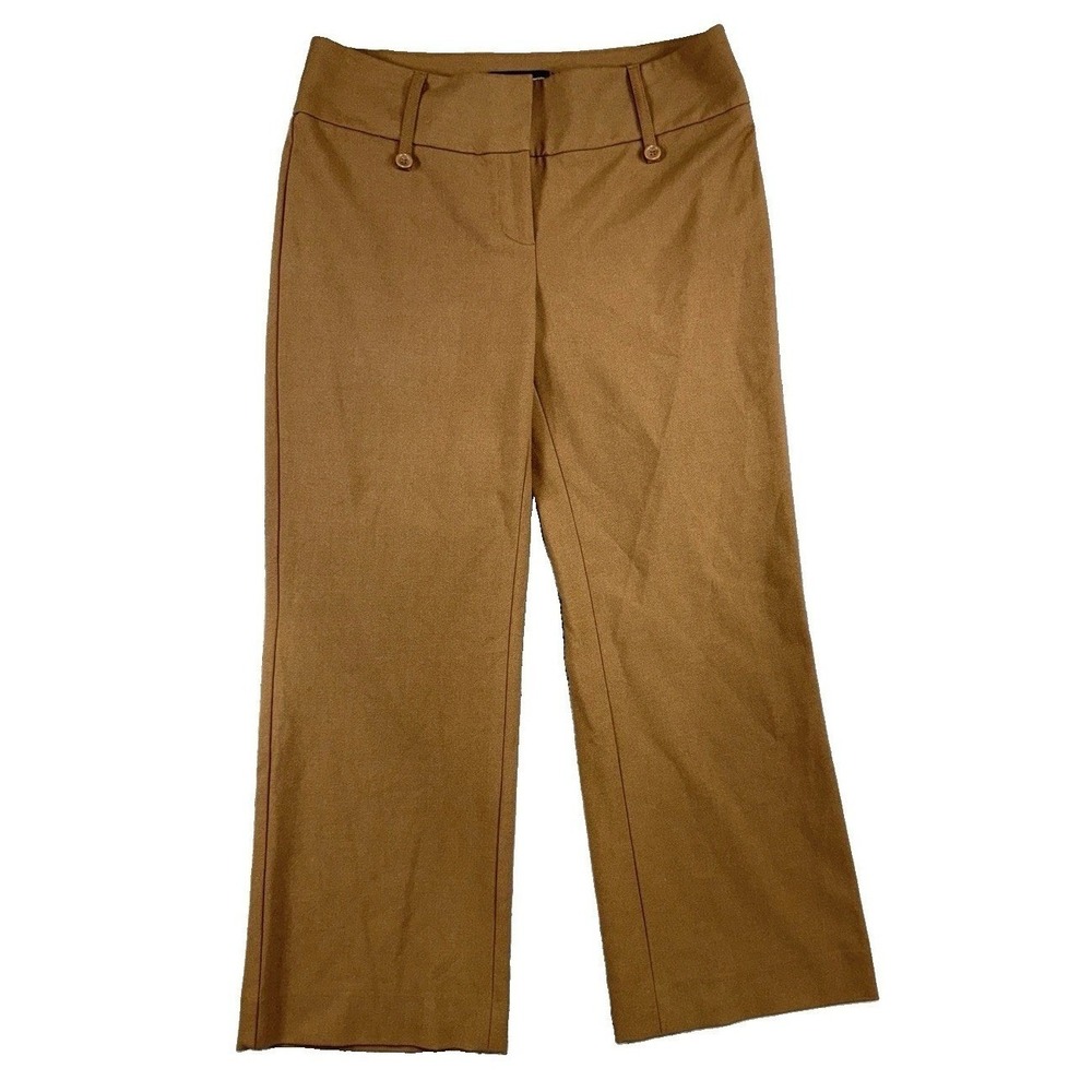 INC Women's Brown Office Cropped Pants Trousers Size 8 Preppy Professional Basic